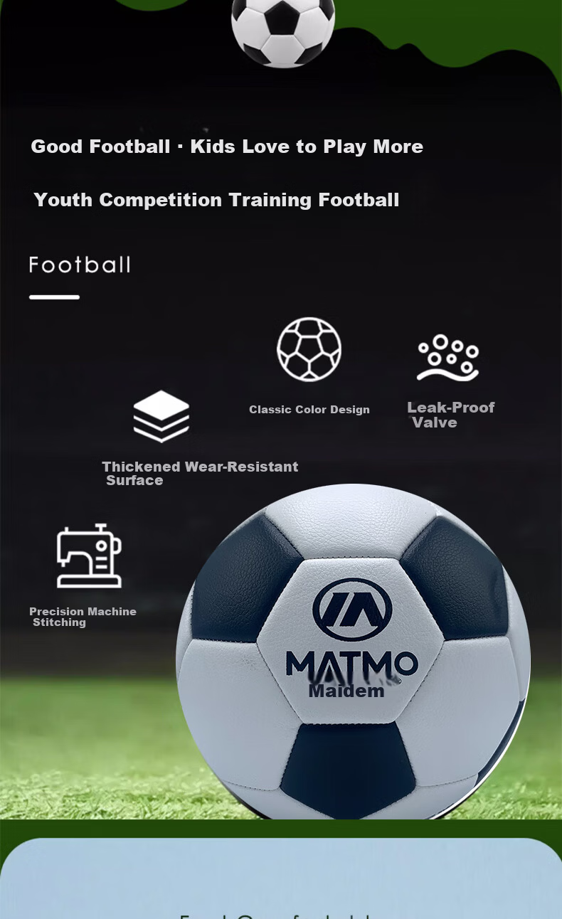 Maidemu Soccer Ball Size 5 Adult Junior High Student Exam Competition Training Durable Professional Non-Slip Ball 2