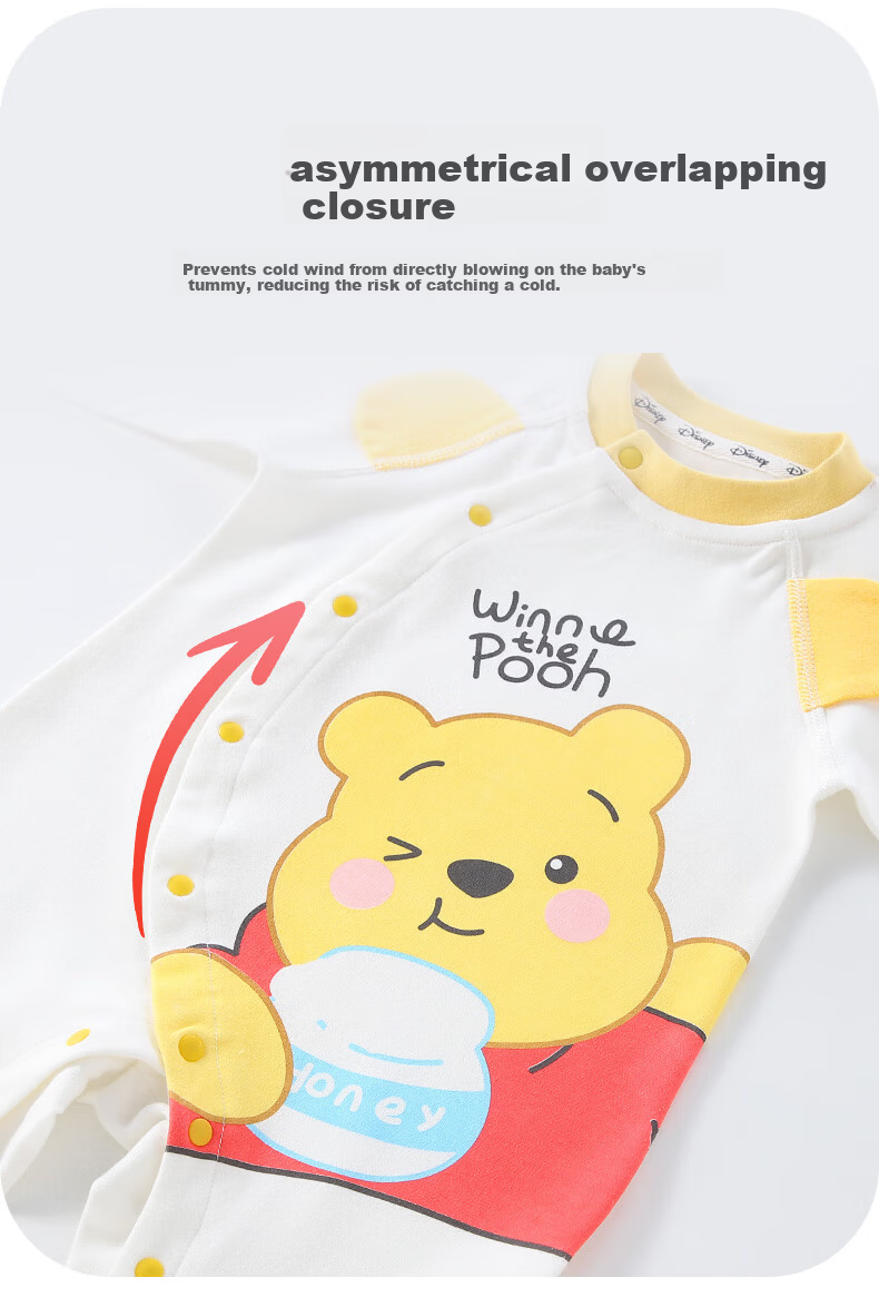 Disney Baby Romper Newborn Spring Autumn Cotton Bodysuit Pajamas for 1-3 Month Old Infant 1