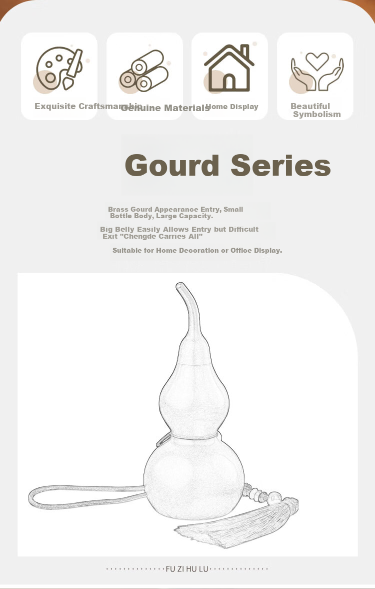 Bin Yue Copper Gourd Pendant Open Hollow Brass Matte Gold Gourd Ornament Small Copper Entryway Decoration Living Room Ornament 3