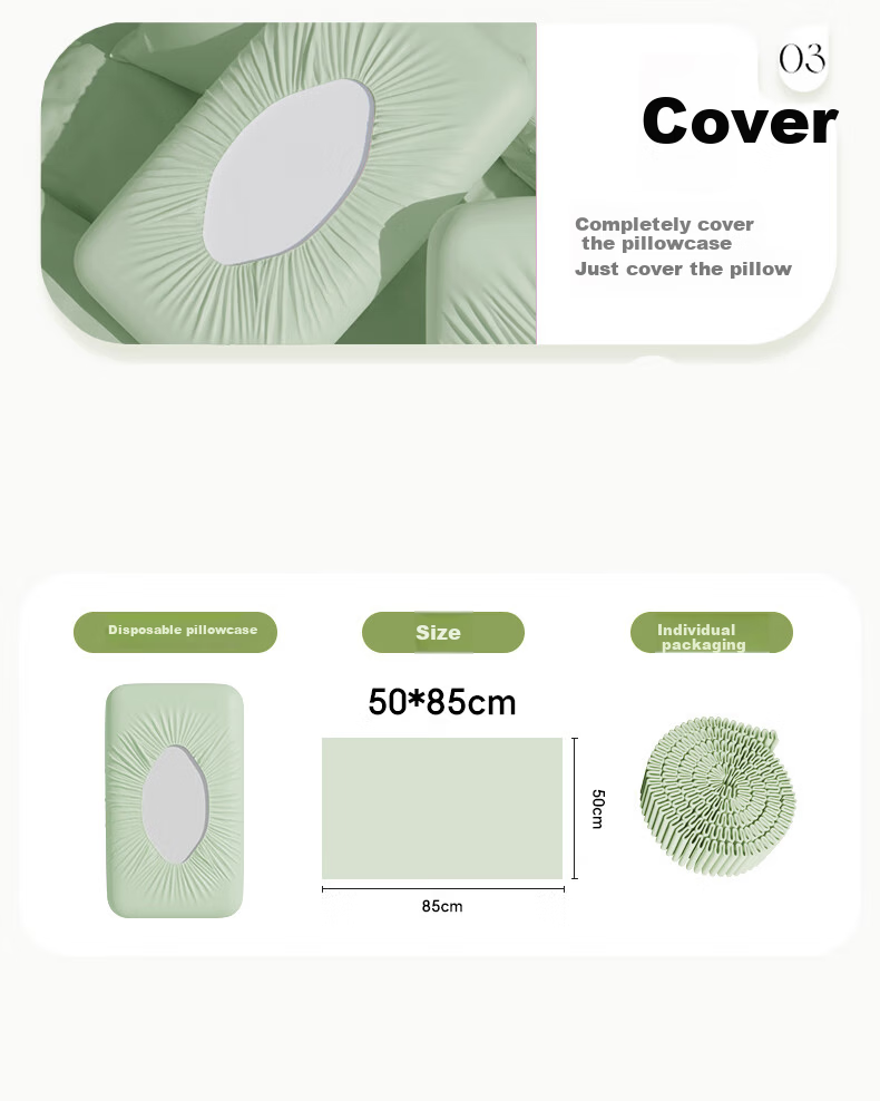 JAJALIN Disposable Pillowcases Travel Pillow Covers Double Train Sleeper Single Hotel Bedding Pillowcase 6-Pack 5