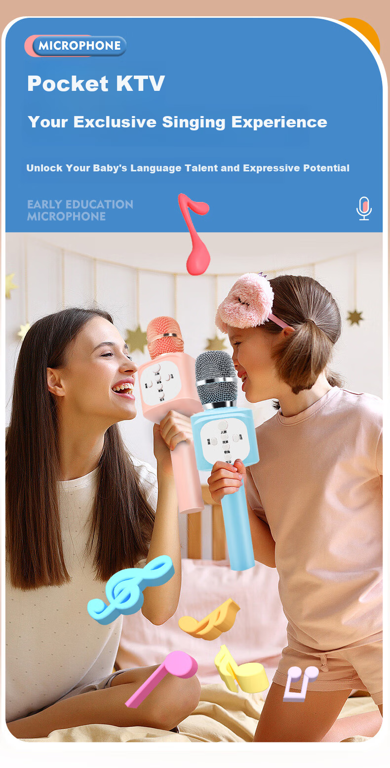 Mbery Smart AI Children's Microphone Speaker All-In Bluetooth Singing Toy for Boys And Girls Aged 3-6 Birthday Gift 4