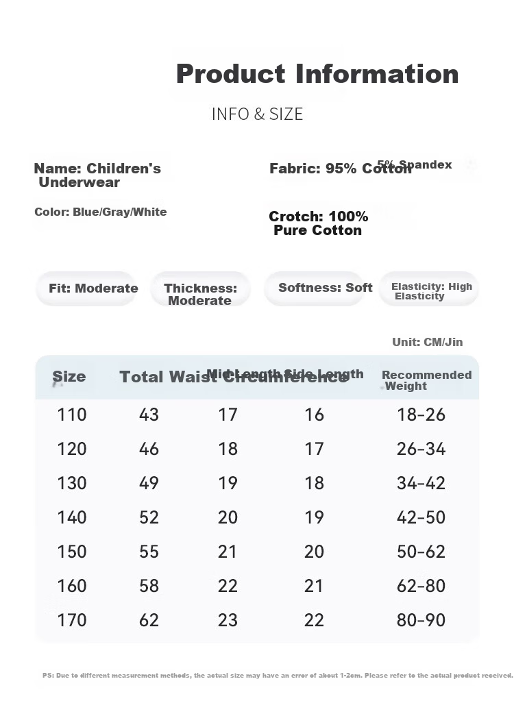 Langsha Boys' Cotton Underwear, Grade A Antibacterial, Class A Boxer Briefs, Solid Color Developmental Shorts for Older Childre 2