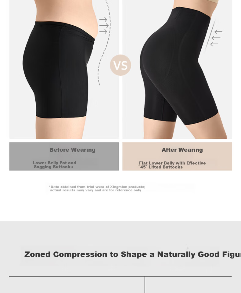 LUCKMEEY [Wang Ju's Choice] Mid-Rise Tummy Control Pants, Strong Shaping, Belly Slimming, Butt-Lifting, Anti-Chafing, Breathable Safety Shorts 5