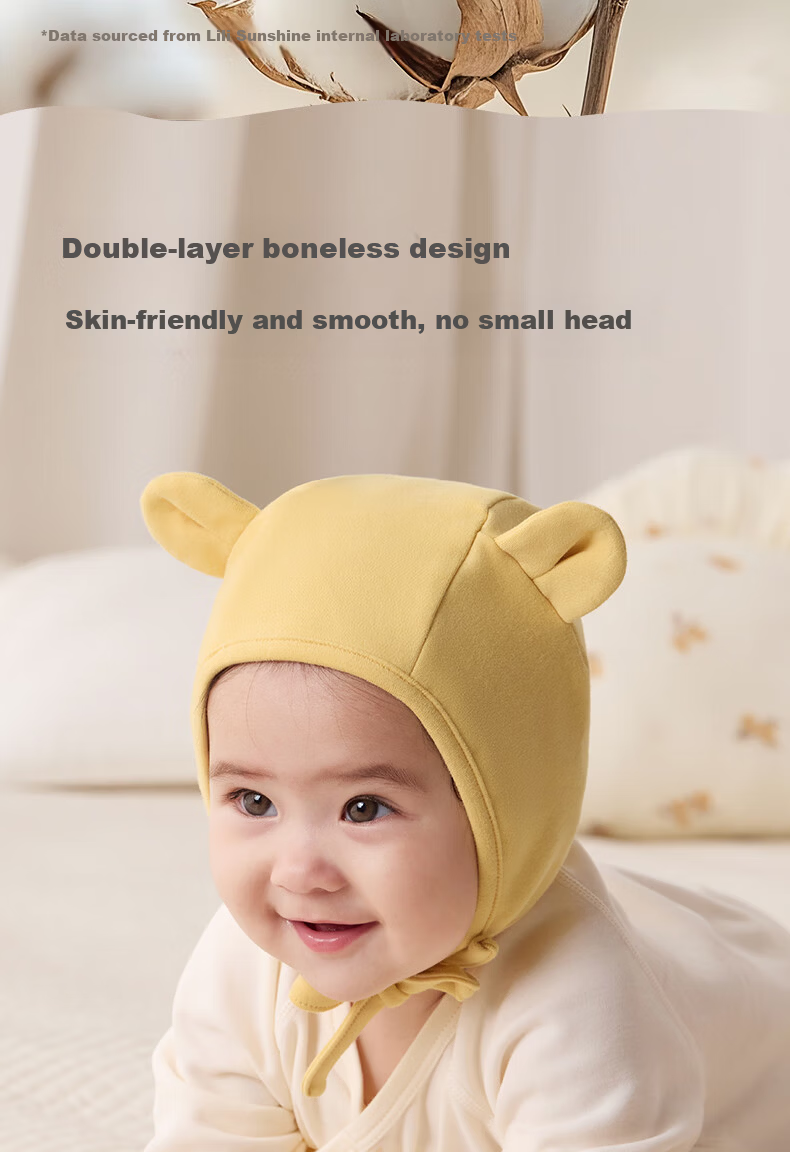 October Crystal Baby Hat Fontanelle Cap Autumn Winter Newborn Infant Cap Unisex 0-3-6 Months 6