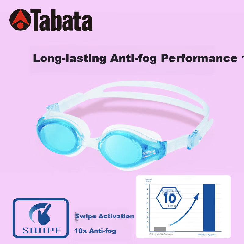 View Women's Casual Swimming Goggles HD Waterproof 10x Anti-Fog Swim Glasses Diving Gear V820ASA CLB