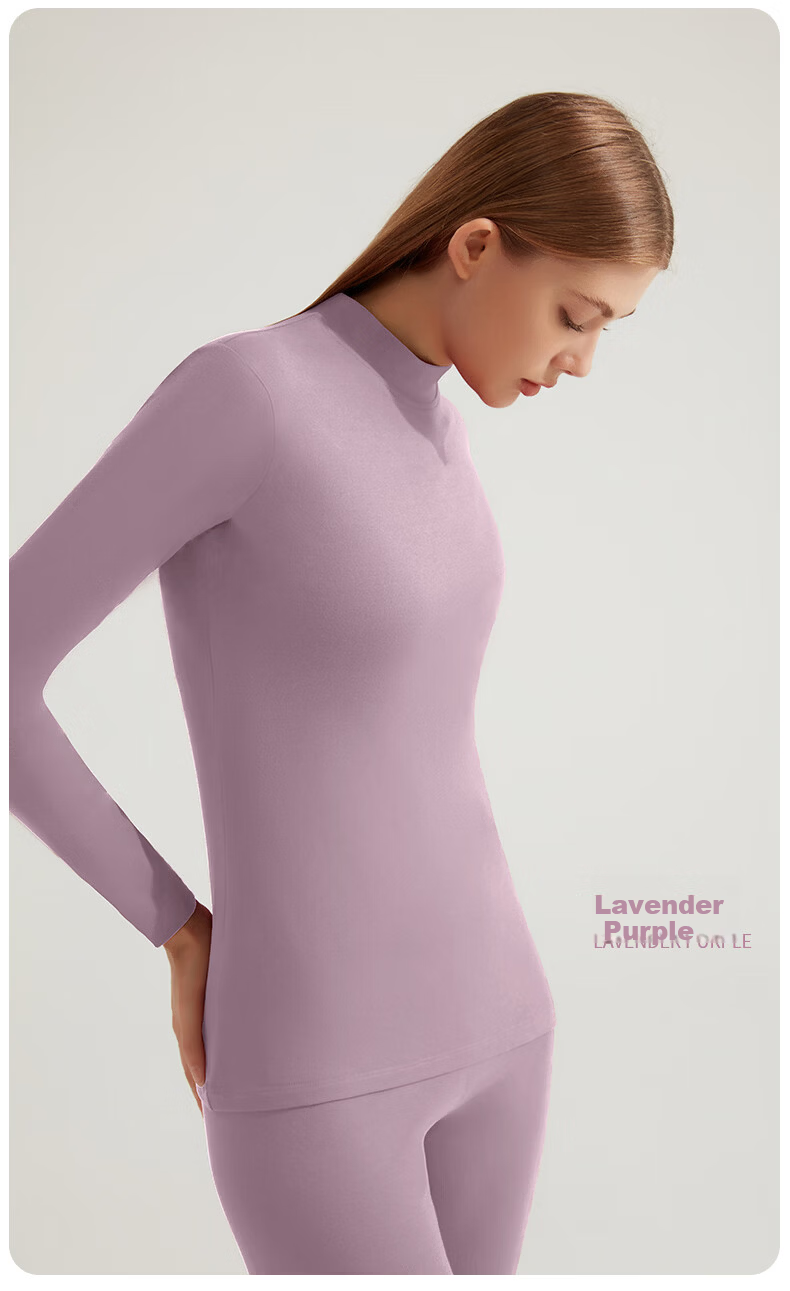 CASENLAND Women's Thermal Underwear Pure Cotton Red Base Layer Plus Size Autumn Top and Bottom Set 16