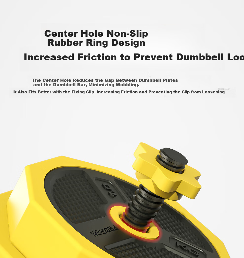 PROIRON Adjustable Dumbbell Kettlebell Barbell Fitness Equipment for Men and Women 20KG Lemon Yellow 8