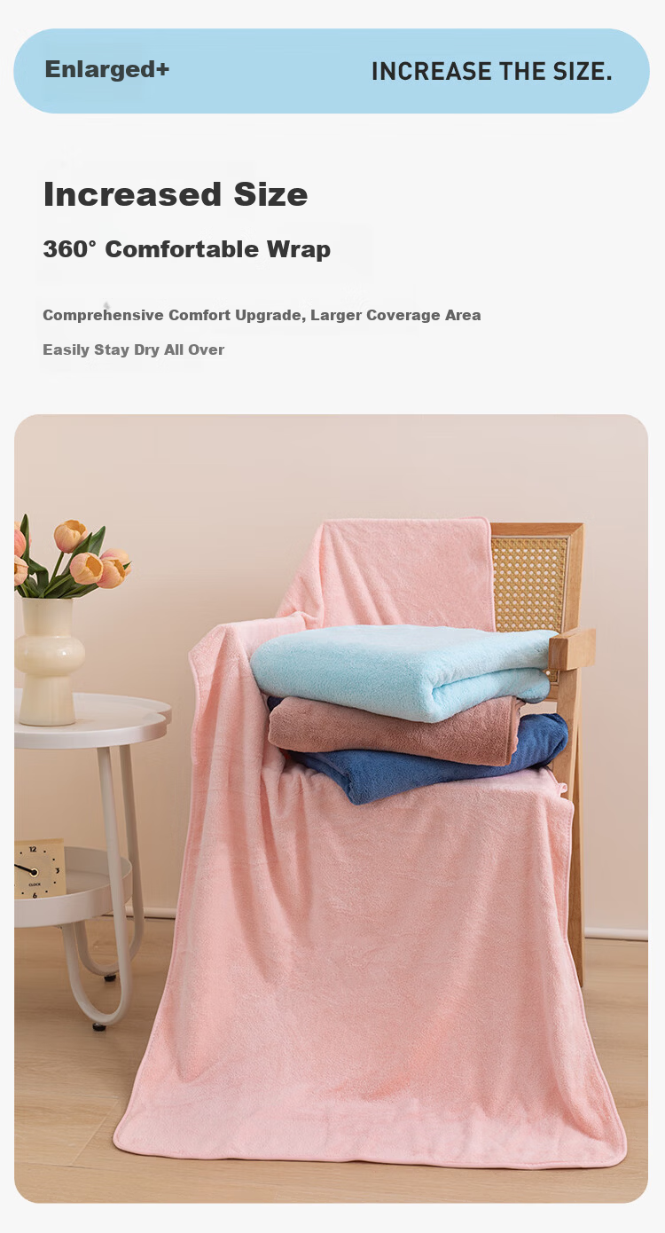CROWN Bath Towel Set for Men and Women, Extra Large, Thick, Absorbent, Lint-Free, Class A Skin-Friendly Quick-Dry Towels 3