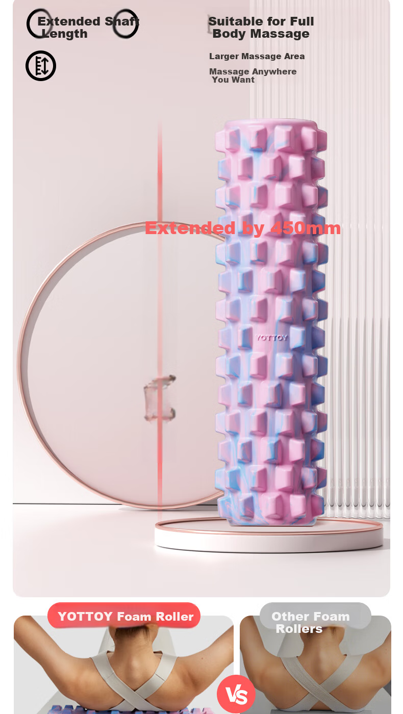 Yottoy Solid Foam Roller, Fitness Equipment, Muscle Relaxation Massage Roller, Wheel Device, Langya Yoga Colum 7