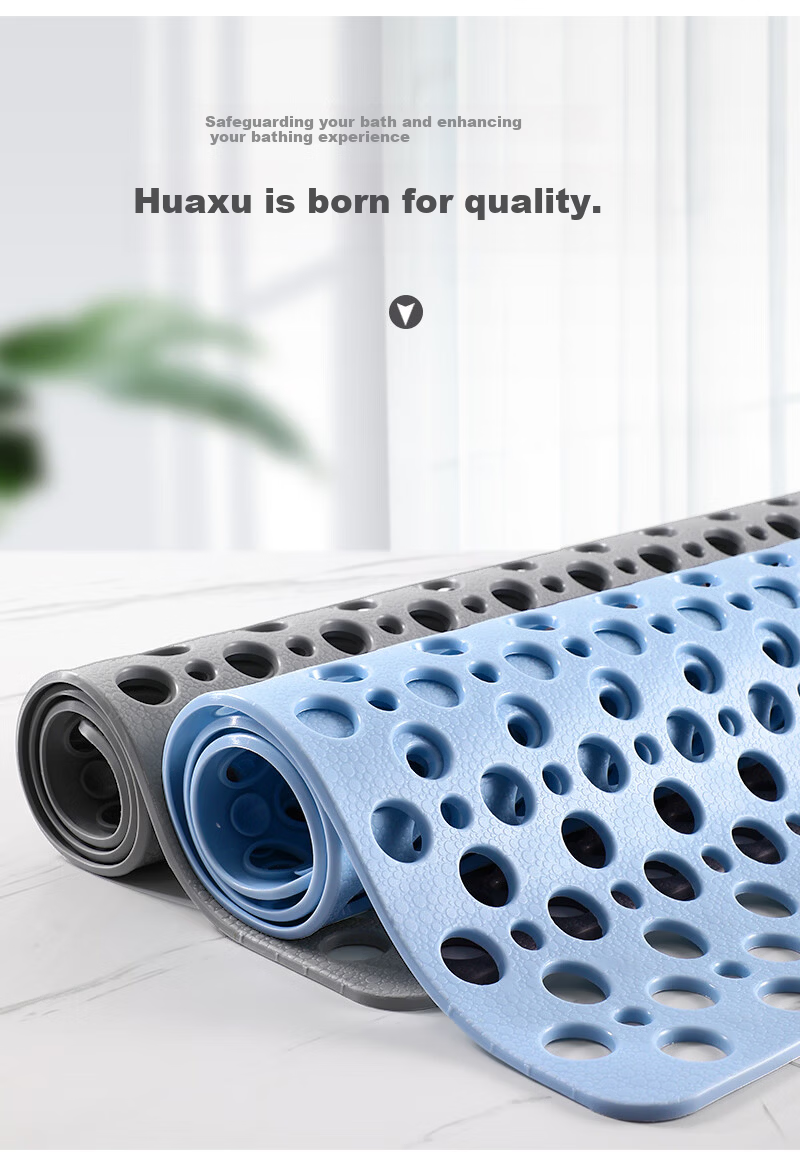 Huaxu Household Bathroom Non-Slip Mat, Shower Room Water Barrier Floor Mat, Hotel Toilet Bathing Foot Pad, Gray 6090 8