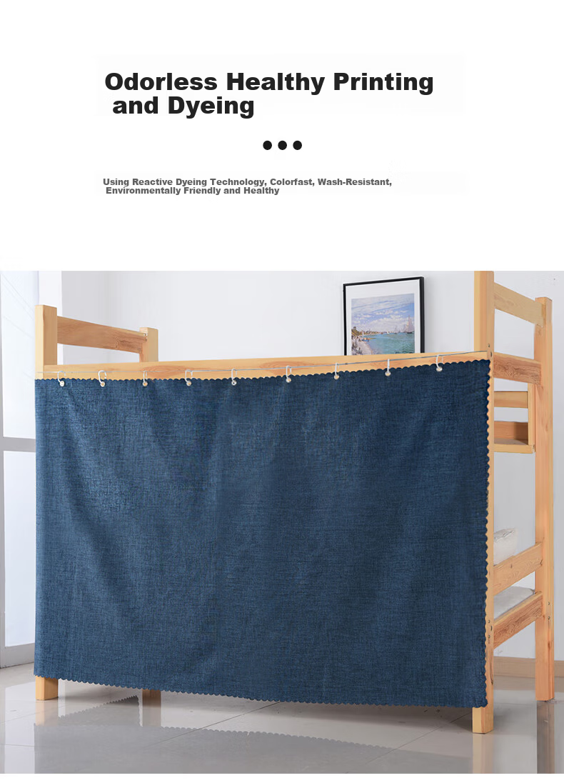 Yunjin Dormitory Bed Curtain, Student Bunk Light-Blocking Curtain, Bedroom Fabric Curtain, 120*200cm/1 Piece, Pachadog 12