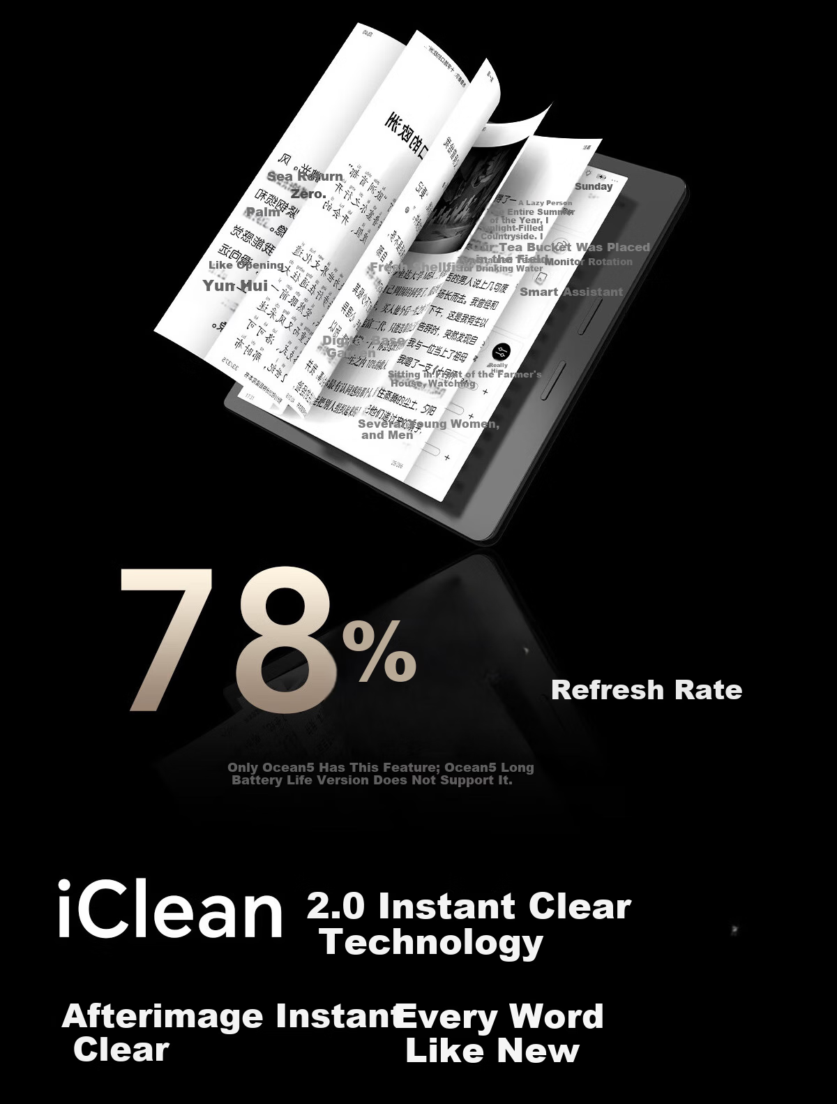 IReader Ocean5 7-inch Smart E-Reader AI E-Ink Tablet Portable Learning Electronic Book Reader Starry Black 16