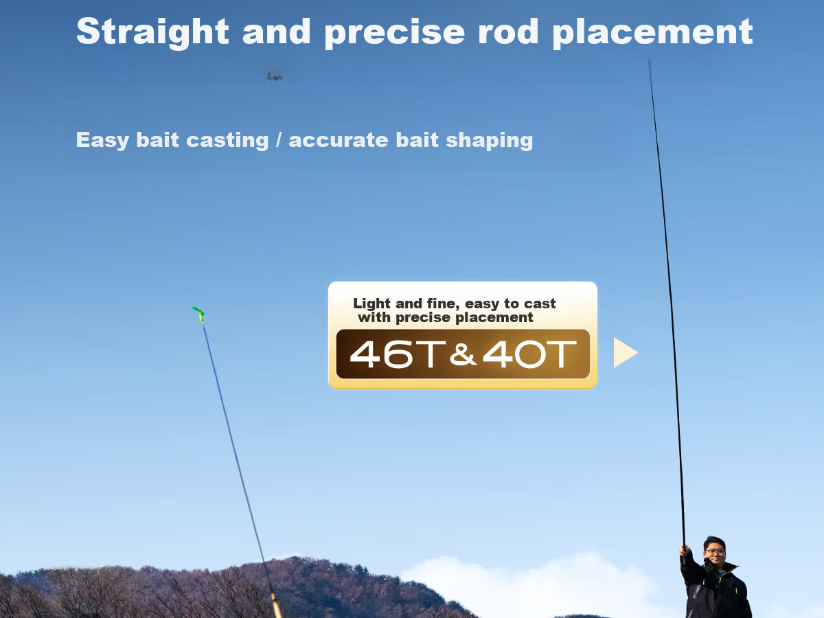 Handing Excellence Small Composite Fishing Rod Ultra-Light Hard Carbon Hand Pole 9m 10