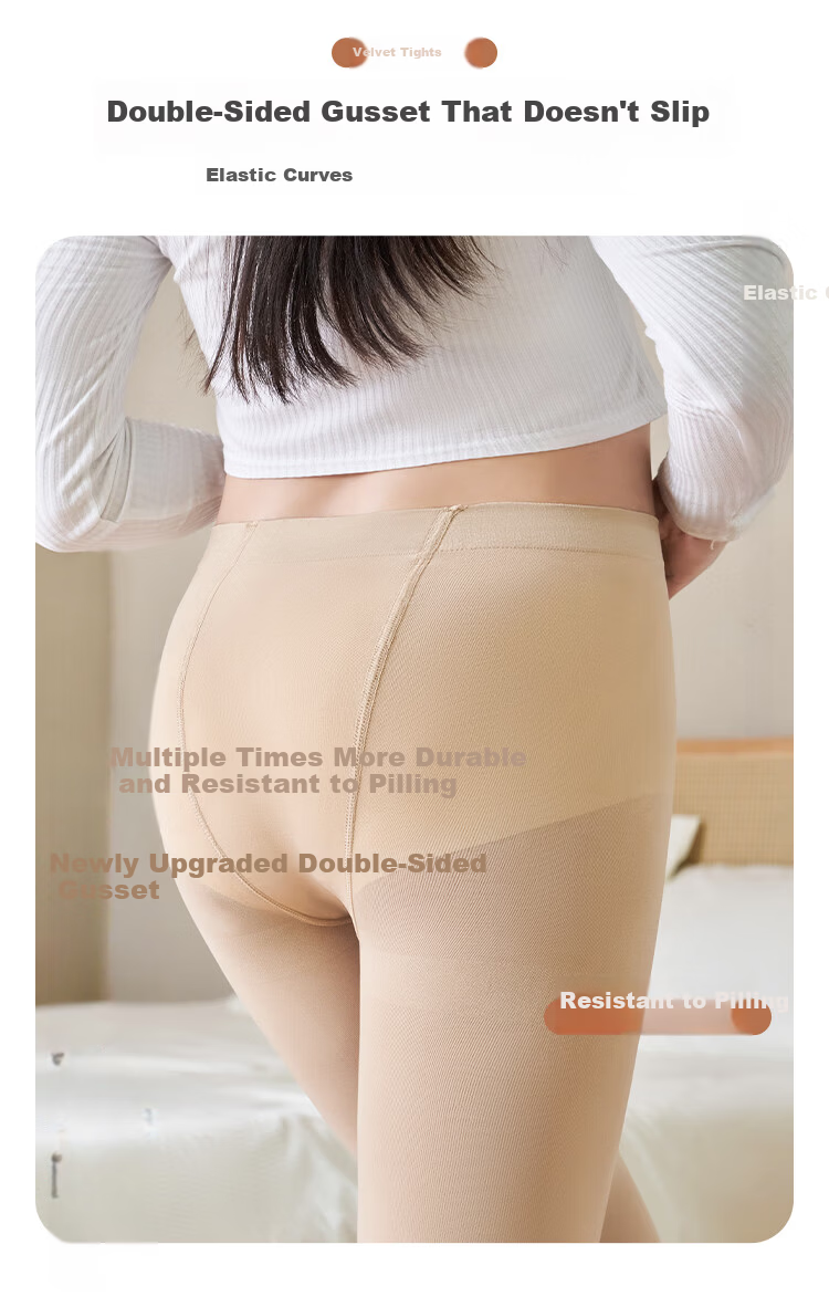 LangSha Velvet Tights Spring Autumn Women Plus Size Wide Double Crotch Sheer Leggings Pantyhose 5
