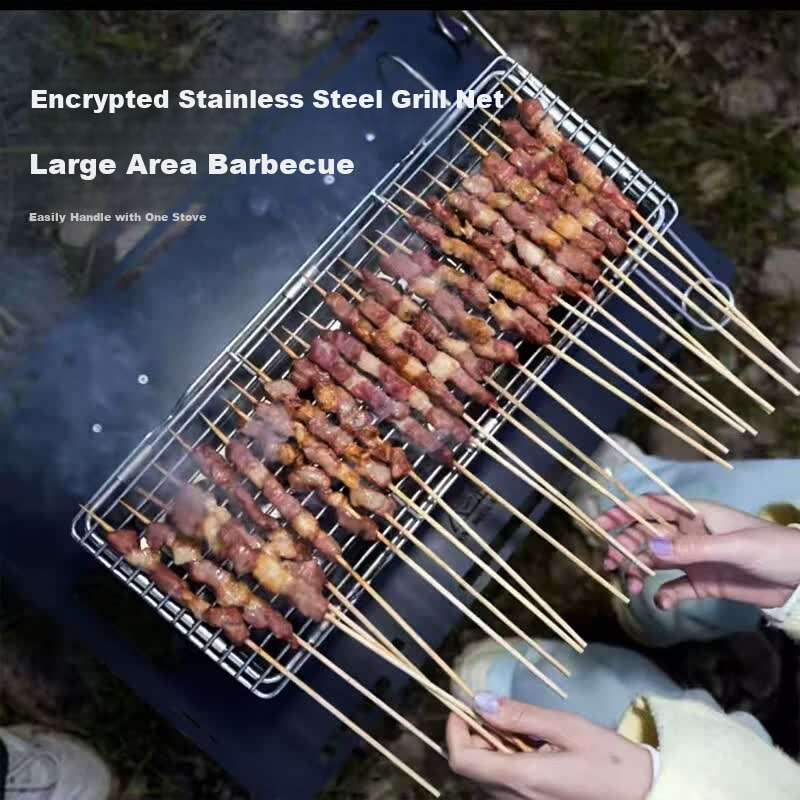 Beyond Wilderness 005 Briefcase BBQ Grill Portable Stainless Steel Outdoor Camping Stove (7-Piece Set)