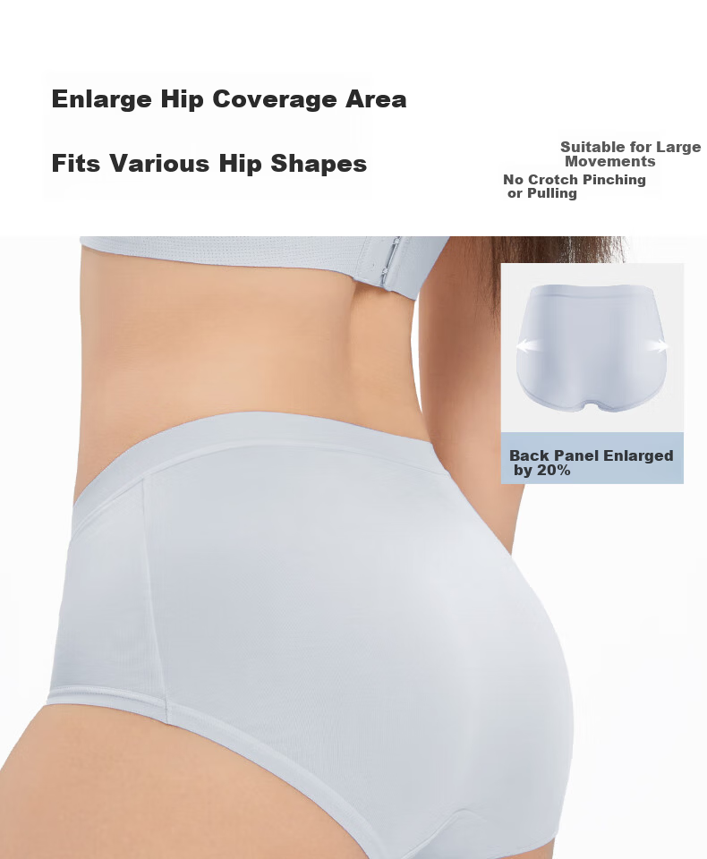 LUCKMEEY Combed Cotton Women's Underwear AAAAA Antibacterial Extended Crotch Thin 40-Count Mid-Waist Breathable Seamless Briefs 7