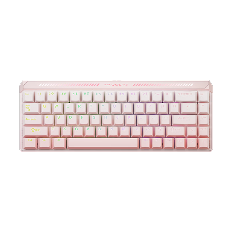 Meijia Lion TITAN 68 Turbo Gaming Magnetic Axis Keyboard Wired Customizable RT Mode 68-Key Pink Floating Light Switches for Gaming and Office