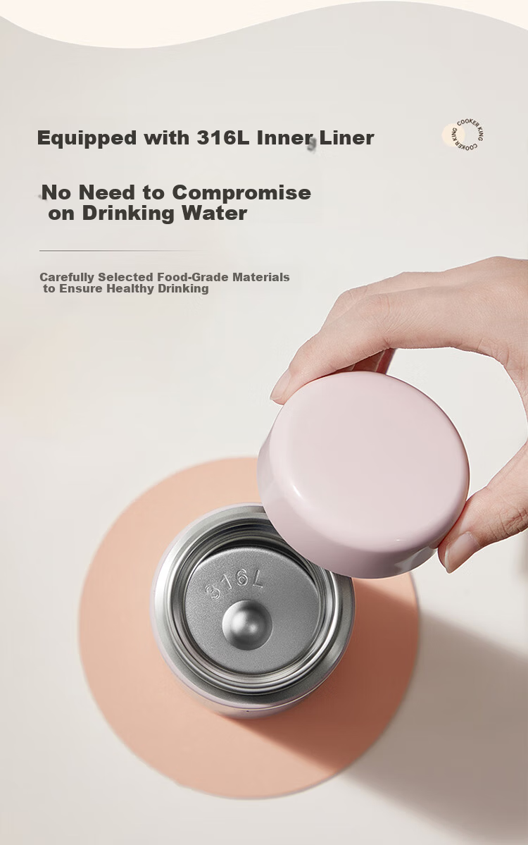 Chuida Huang Insulated Bottle 316L Stainless Steel Water Cup Lightweight Portable Tea Cup Light Beige 360ml 5
