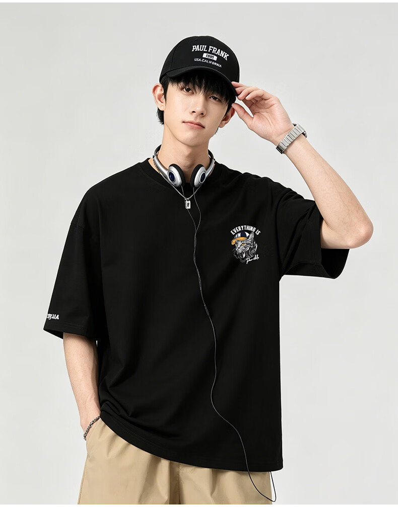 Paul Frank Men's Summer Sun Protection Baseball Cap Duckbill Hat Trendy Versatile Letter Embroidered Cotton Sunshade Hat 11