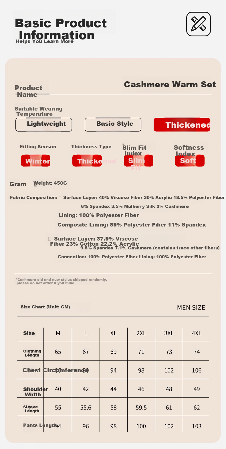 PLAYBOY Thermal Underwear for Men, Fleece-Lined And Thickened, Men's Warm Underwear, Autumn And Winter Top And Bottom, Round Neck 20