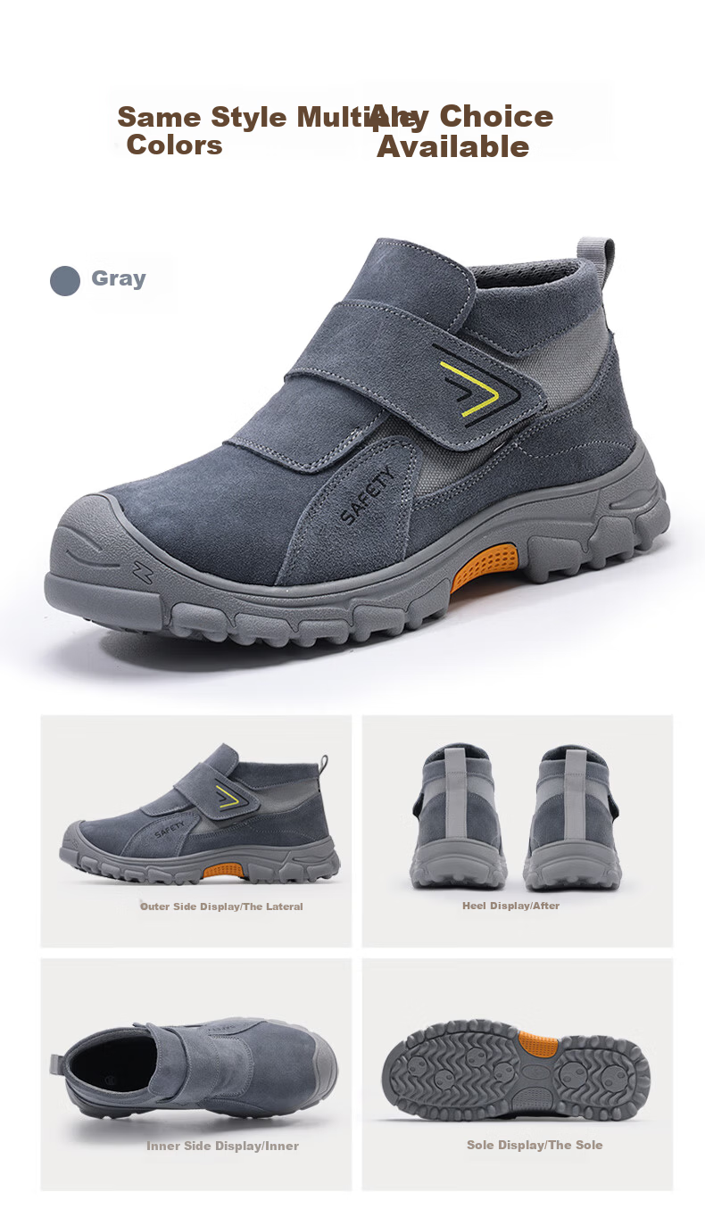 GUYISA Men's Breathable Anti-Smash Anti-Puncture Steel Toe Lightweight Safety Work Shoes 3027GY Size 41 15