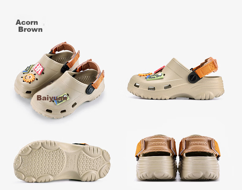 Balabala Kids Summer Slippers Boys Indoor Cute Hole Shoes Soft Sole Lightweight Cartoon Beach Shoes 8