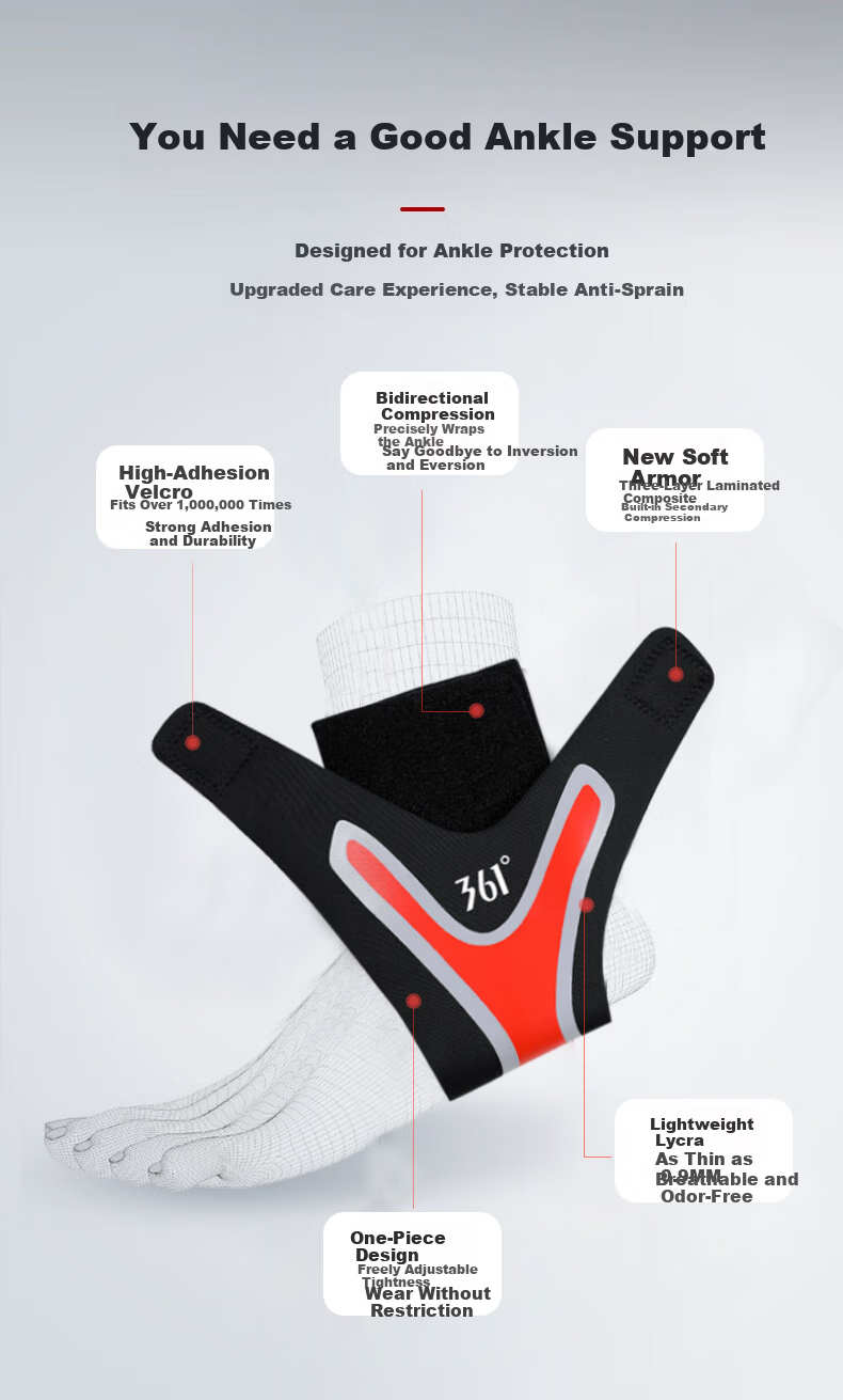 361° Ankle Support Brace Ultra-Thin Sports Ankle Protector for Sprain Prevention Unisex Basketball Running Joint Stabilizer 4