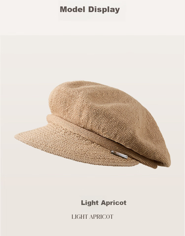JIUMU Women's Linen Beret Hat Versatile Summer Painter Cap Octagonal Newsboy Cap Girl's Beret Hat 13
