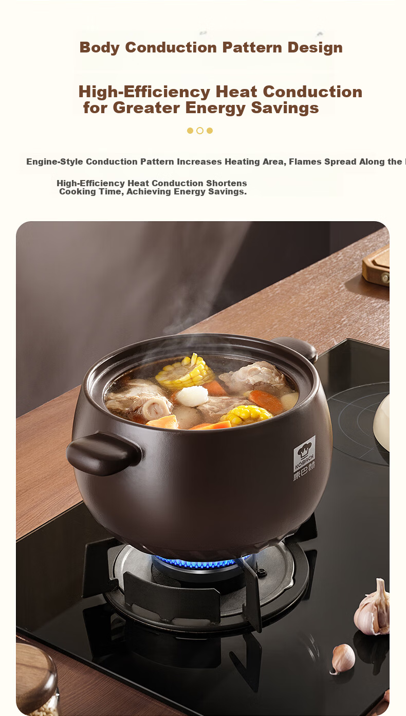 KOBACH 2.5L Ceramic Clay Pot for Home Cooking, Stewing Soup, Meat, Rice, Porridge, and Herbal Medicine Cooking 12