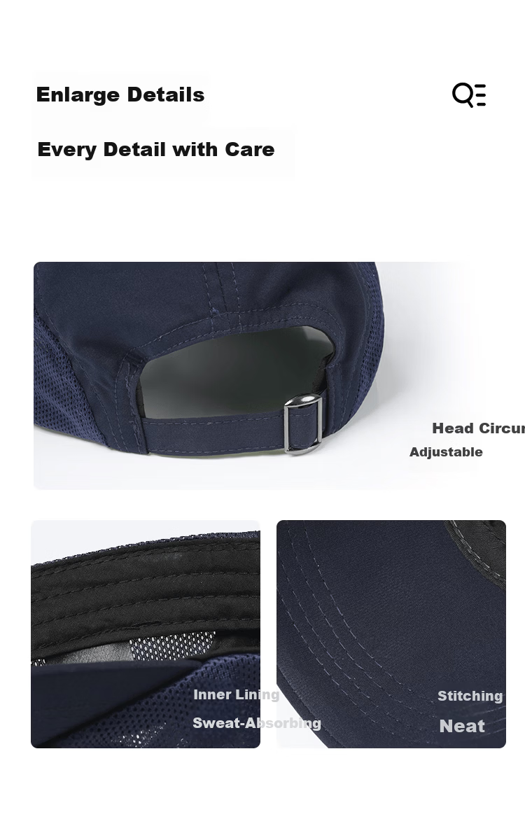 Seven Wolves Men's Baseball Cap Casual Versatile Sun Hat Quick-Dry Adjustable Large Size Breathable Duckbill Cap 11