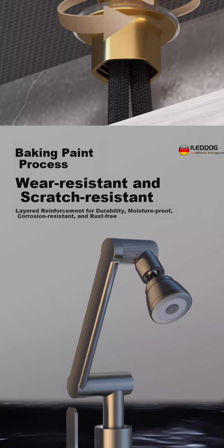 ILeddog [Germany] Mechanical Arm Universal Faucet Basin Hot and Cold Kitchen Bathroom Household Fortune Cat MPLT-ZCM 16