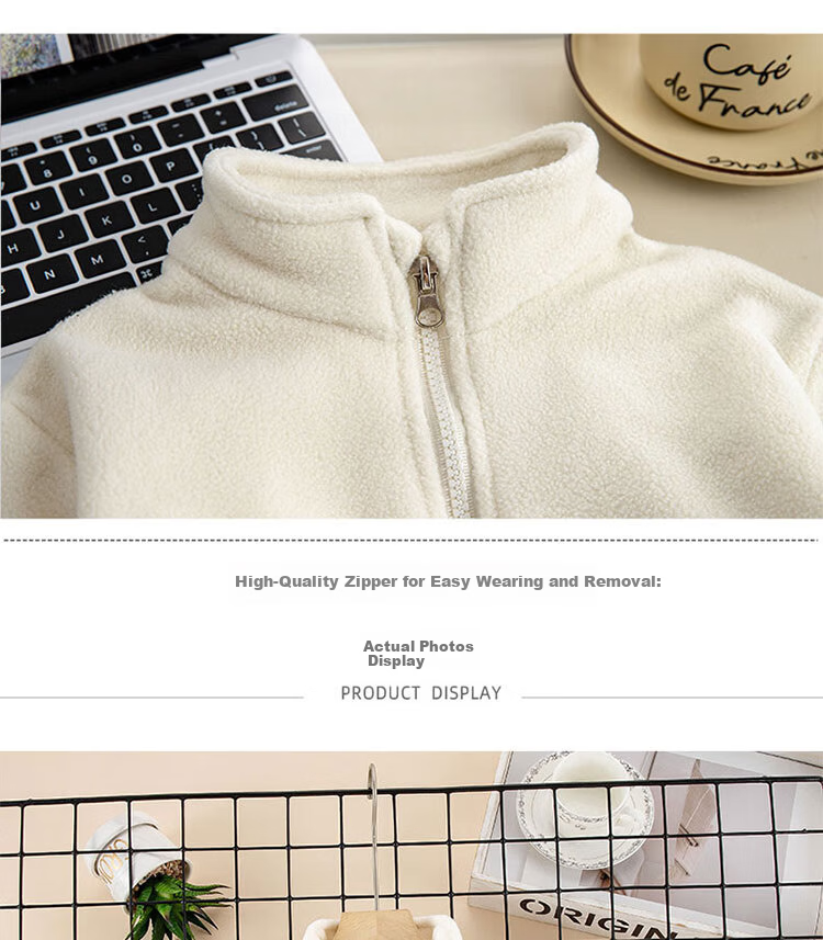 Disney Kids Fleece Zip-Up Jacket Autumn Winter New School Uniform Essential Warm Casual Girls Coat 6