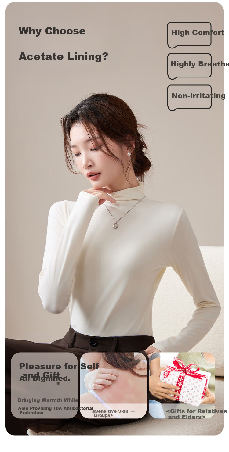 Zaisuo Half Turtleneck Spring Basic Long Sleeve Slim Fit High Elastic Soft Close-fitting Base Shirt Women Black L 5