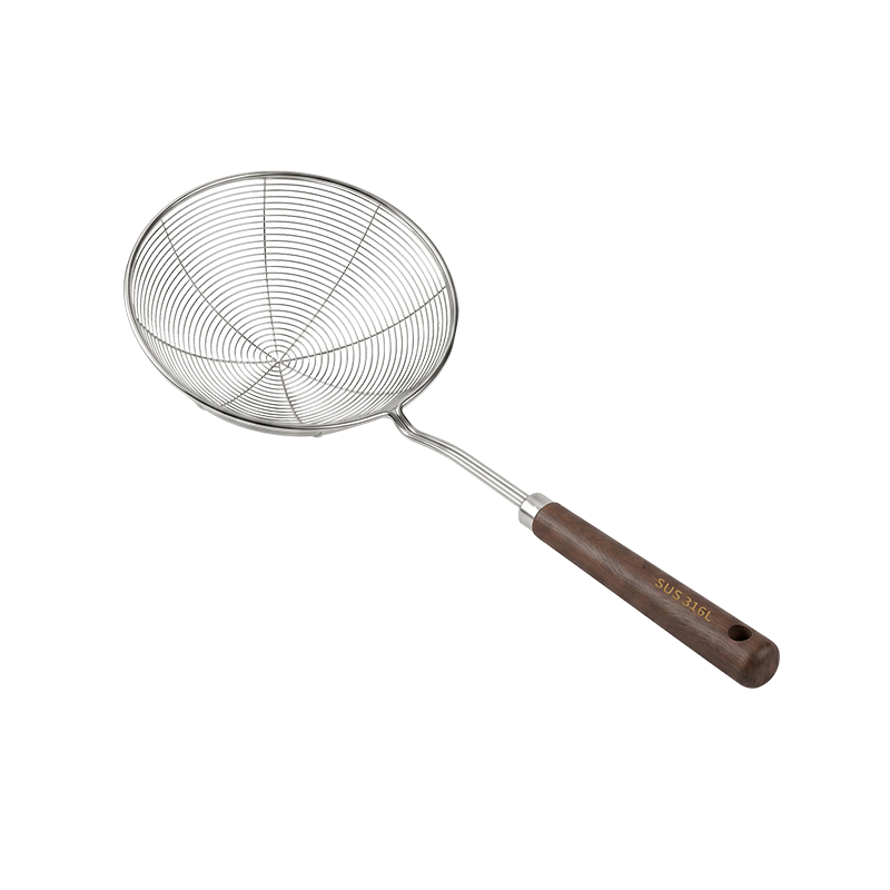 Baijie 316 Stainless Steel Food Grade Large Skimmer Strainer Kitchen Dumpling Noodle Spoon Hot Pot Frying Oil Filter Mesh