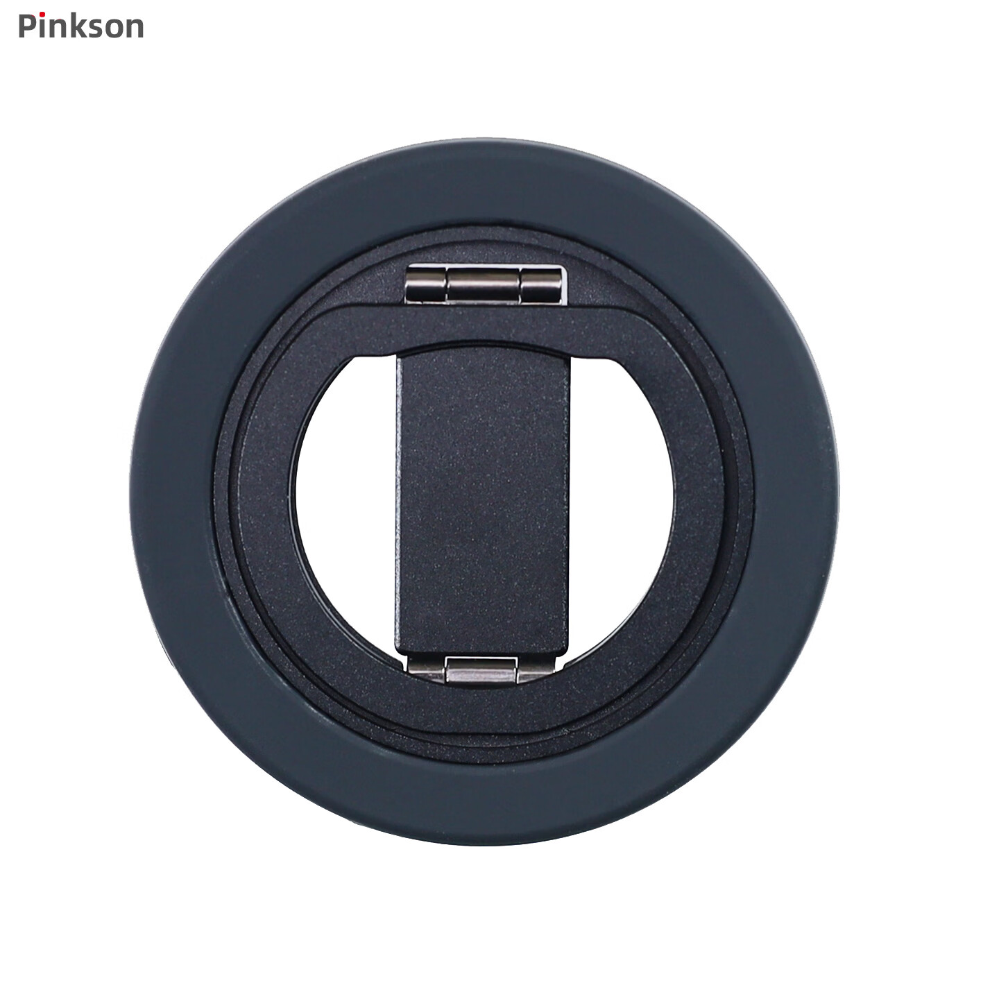 Pinkson Lightweight Black New Tri-Fold Multifunctional Magnetic Phone Ring Holder 360° Rotatable Strong Magnetic Attachment Ultra-Thin Portable Magnetic Ring Compatible with Apple 17 Huawei Magnetic R