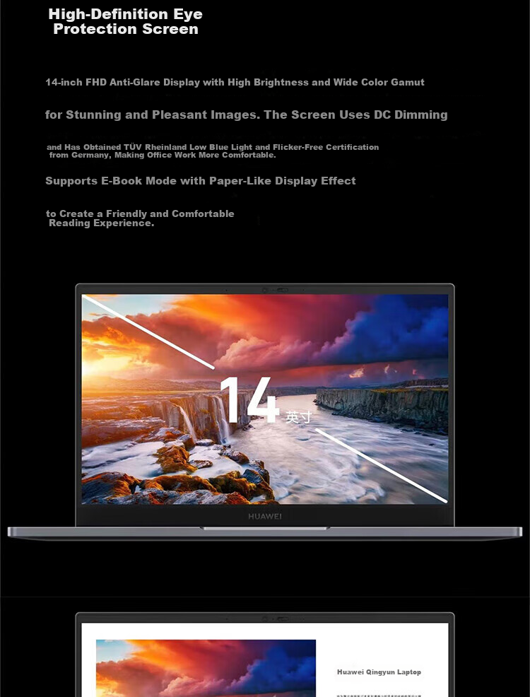 HUAWEI Qingyun G540 Gen2 Laptop (13th Gen i5-1340P, 16GB RAM, 512GB SSD) 14-inch Lightweight Business Notebook Standard Edition / Moonlight Silver 1