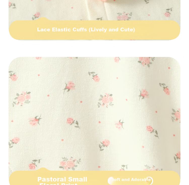 Badi Badi [Gift for Expectant Moms] Pure Cotton Infant One-Piece Romper Pajamas Homewear Pastoral Floral Yellow 66cm 14