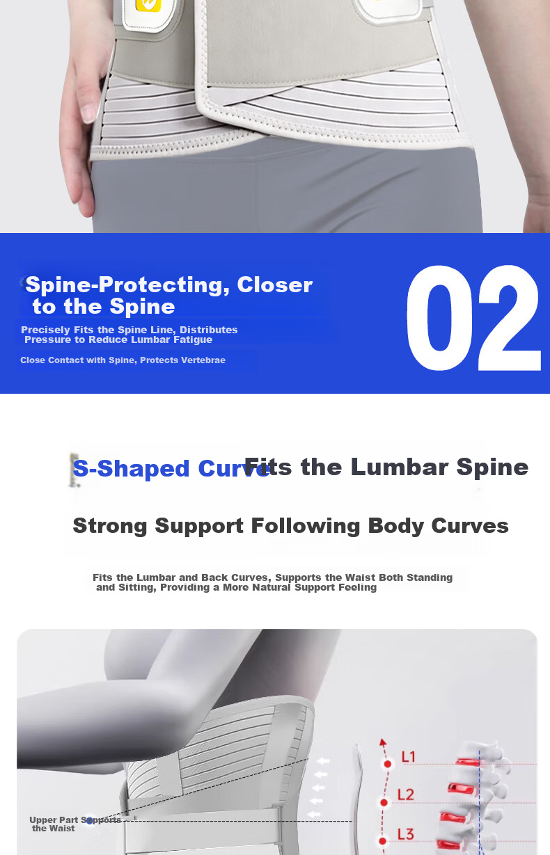 Lejing Medical Lumbar Support Belt Thoracolumbar Spine Brace Wide Postoperative Lumbar Disc Herniation Fracture Lumbar Muscle Strain Orthopedic Brace 5