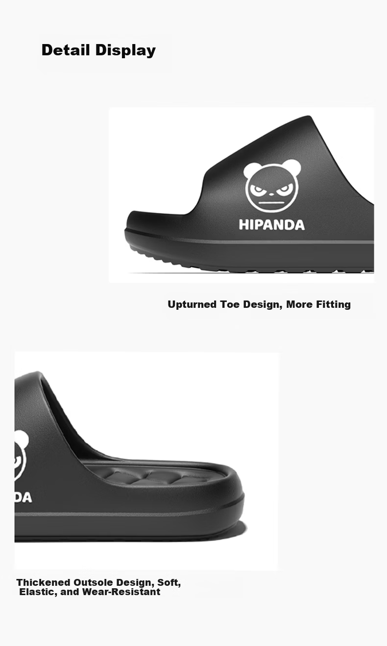 HIPANDA Men's Thick-Soled Non-Slip Bathroom Shower Home Couple's Slippers Dark Night Black Size 44-45 9