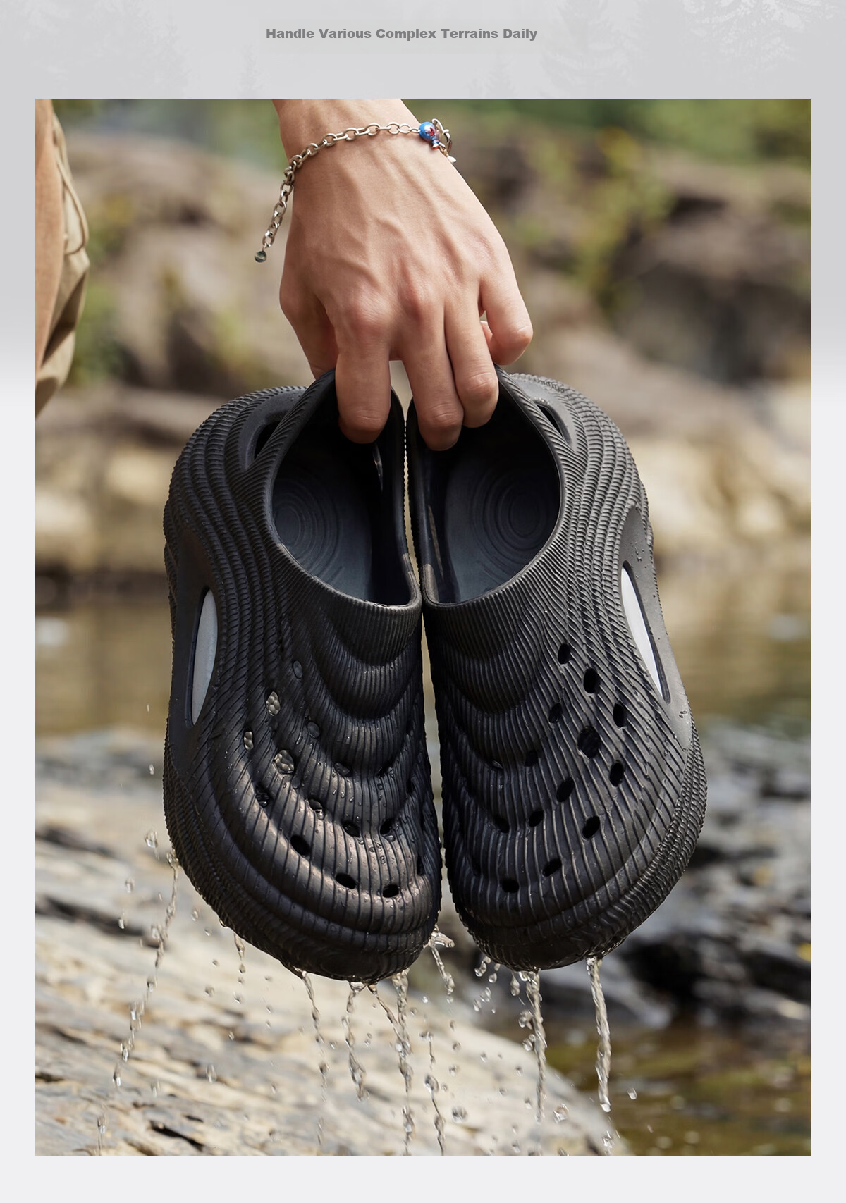 Grace Men's Thick-Soled Clog Sandals Summer Anti-Odor Non-Slip Outdoor Driving Water-Resistant Fully Covered Slippers 3
