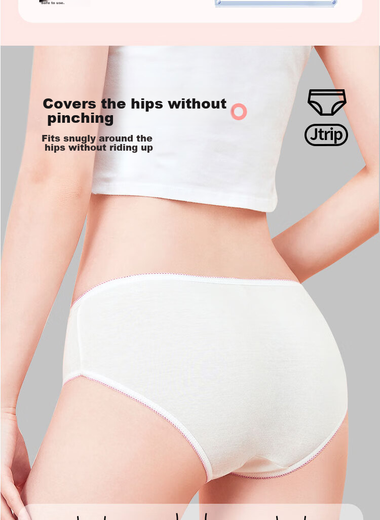 Jtrip Disposable Cotton Women's Underwear Travel Business Portable Maternity Postpartum Menstrual Wash-Free Underwear XXL 5-Pack 4