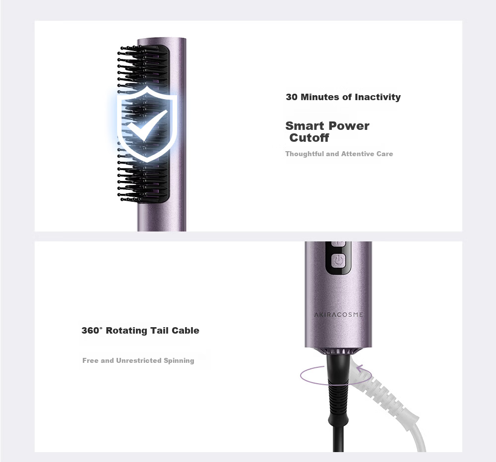 AKiracosme Steam Hair Straightening Brush Iron Dual-Use Curling and Straightening Negative Ion Hair Care Tool Damage-Free Long-Lasting Styling Anti-Scald Steam Flat Iron 02SH Mother's Day Gift 18