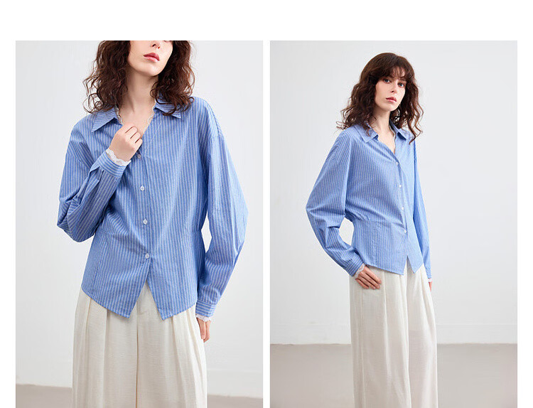 Demana Minimalist French Lace Collar Slim Fit Short Shirt for Women Spring Cloud Cotton 5
