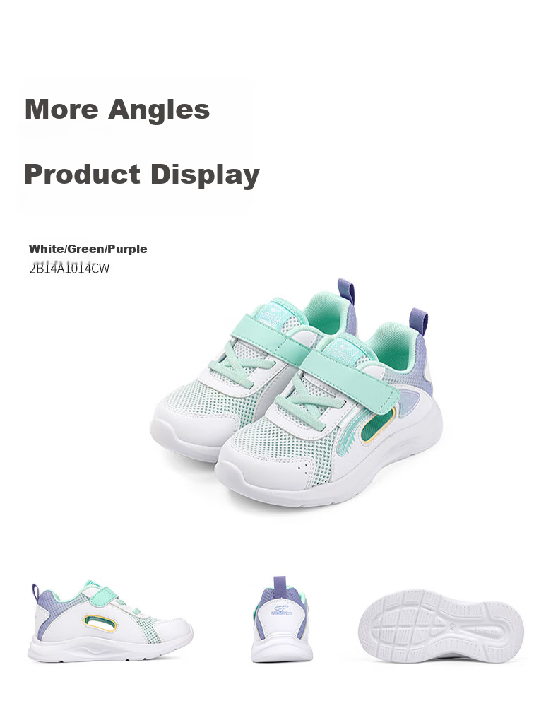 DR·KONG Toddler Sneakers Sports Shoes Spring Summer Girls Breathable Children's Sandals 2B14A1014CW White/Green/Purple Size 28 9