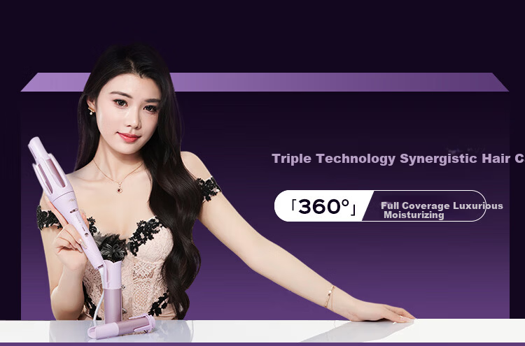 Cuiya 6th Generation 2-in-1 Automatic Curling Iron Dual Mode 32mm & 38mm Curling Wand Birthday Gift for Women T313 Purple 4