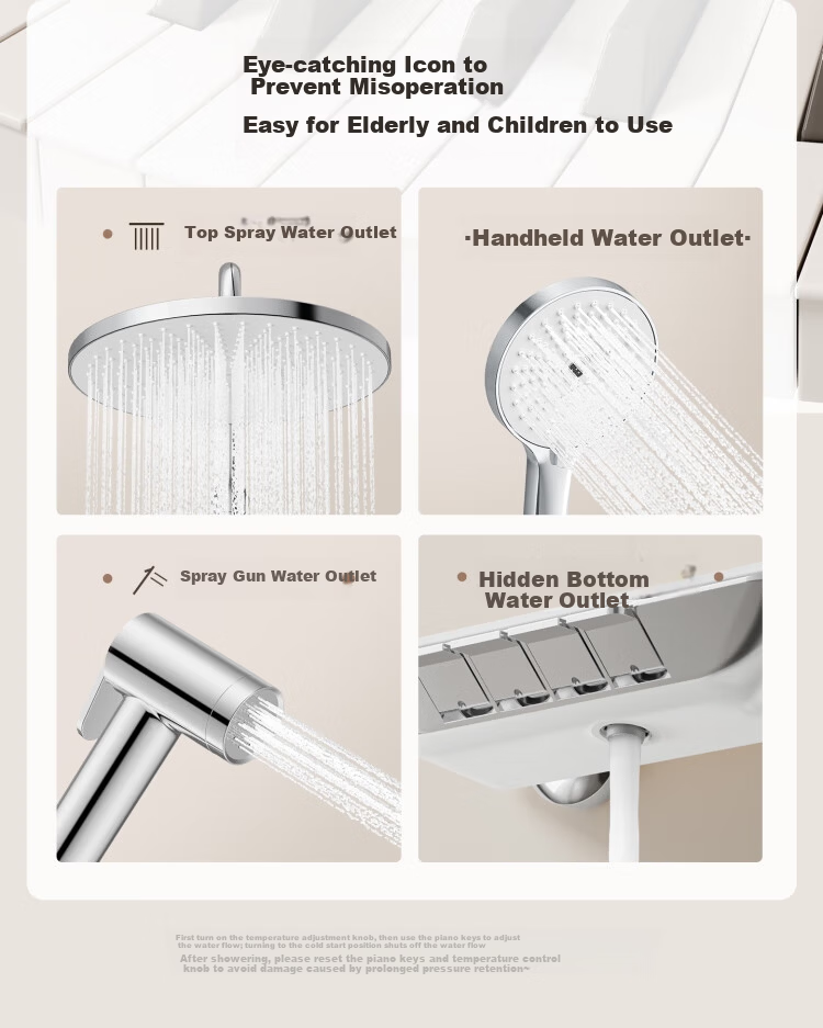 ARROW Shower Set Four-Function Pressurized Keypad Overhead Shower Complete Set 17