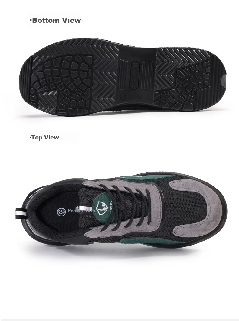 BlueOwl Shield Men's Summer Breathable Anti-Static Work Shoes Gas Station Protective Steel Toe Anti-Puncture DL2095A-1 Size 46 12