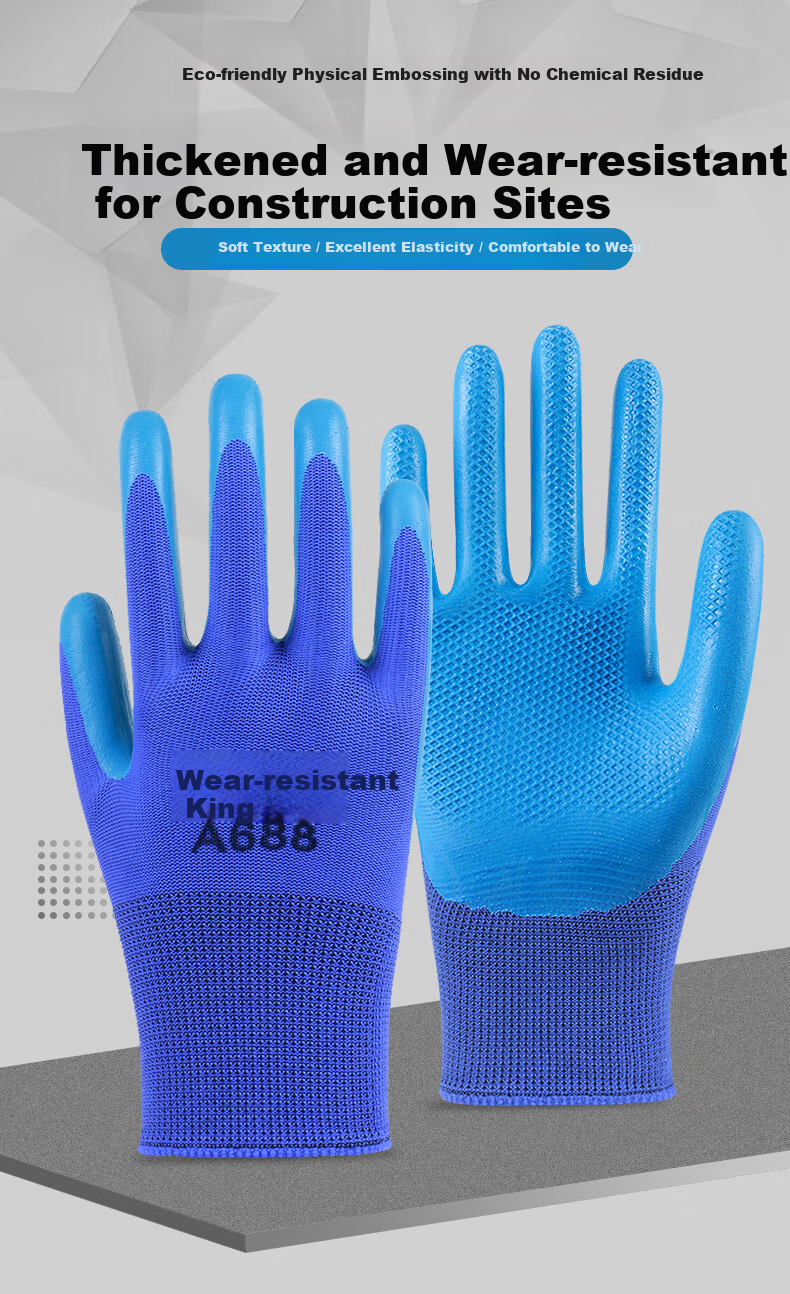 Helpershi Dipped Gloves Labor Protection 12 Pairs/Pack Rubber Textured Latex Durable Anti-Slip Breathable Construction Work Safety A688 1