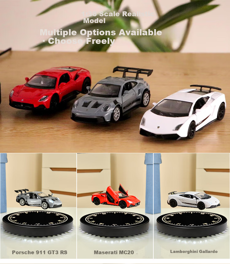Hengyi Magnetic Levitation Car Model Display Bluetooth Base Rotatable Maserati MC20 Alloy Car Gift for Boyfriend 4