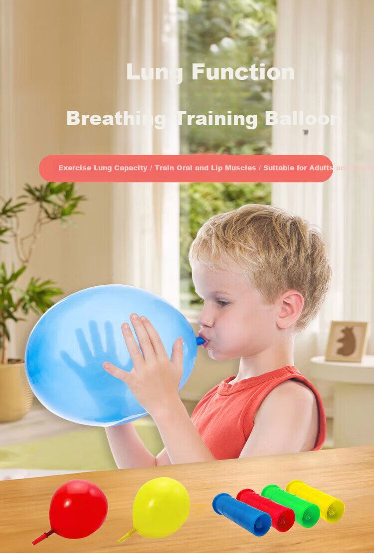 Guangduola Lung Capacity Training Balloon Children's Pulmonary Function Trainer Diaphragmatic Breathing Device Safe Thickened Mouthpiece Balloon 1